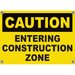 Caution Entering Construction Zone Sign